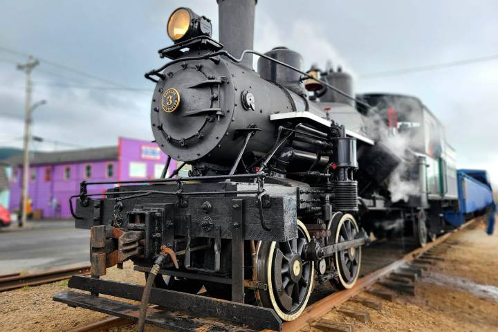 a train on a steel track