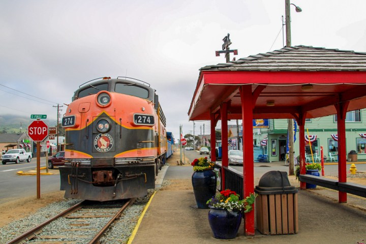 a train on a steel track