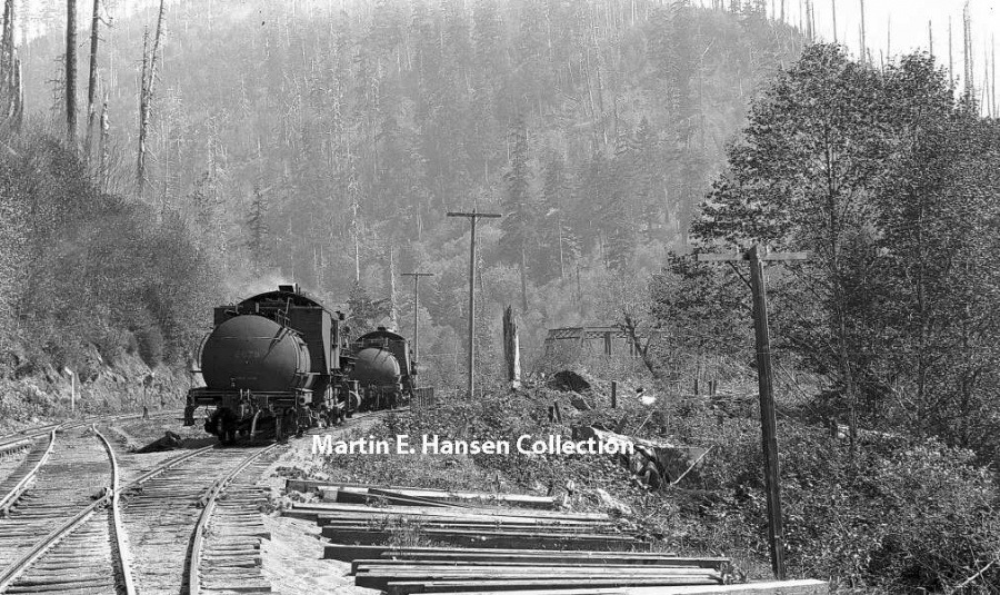 a train traveling down train tracks near a forest