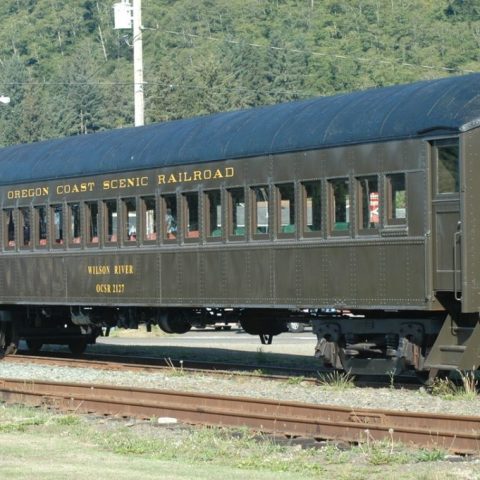a large long train on a steel track
