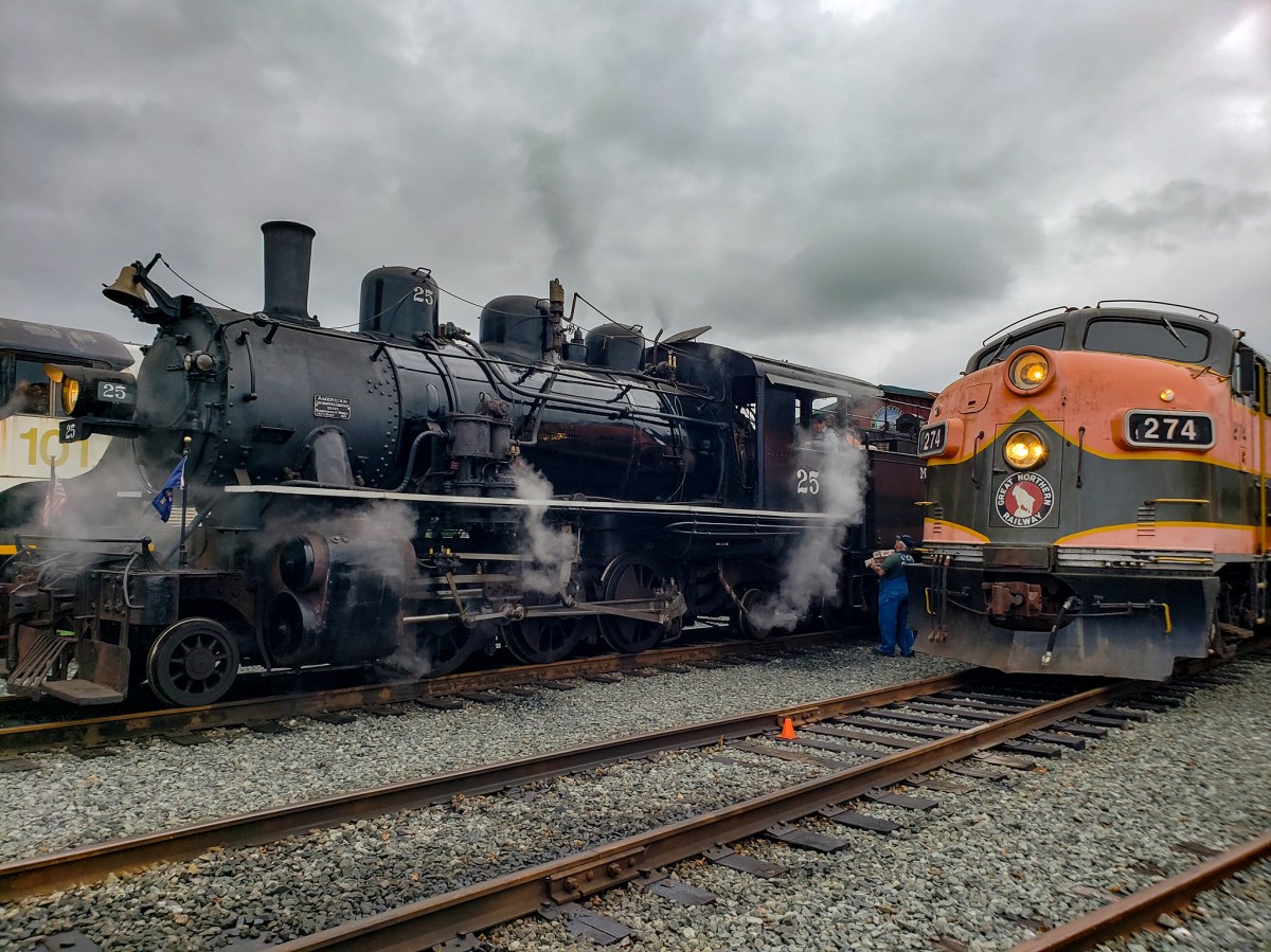 a train on a steel track